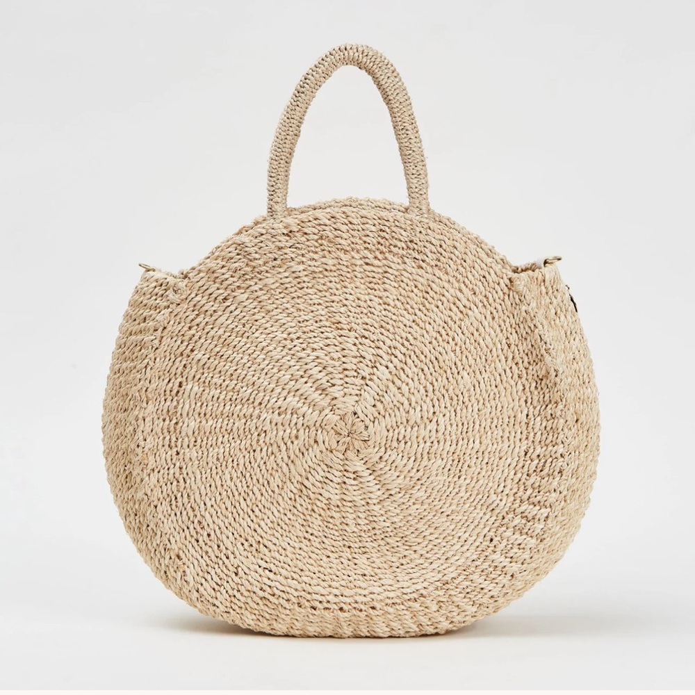 CLARE V. LARGE ALICE WOVEN BAG IN NATURAL